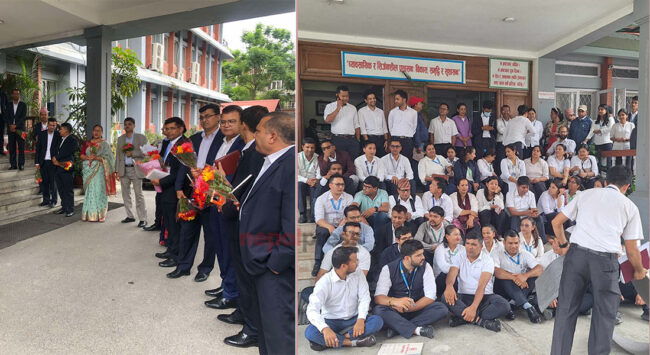 सिंहदरबारको दृष्य : कतै स्वागत कतै धर्ना