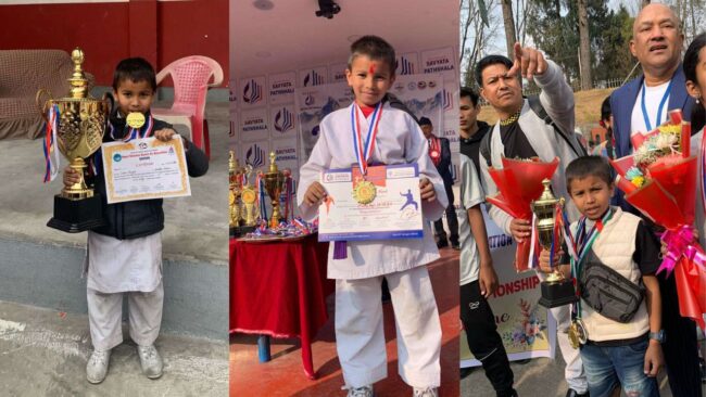 थाइल्याण्डमा भएको अन्तर्राष्ट्रिय कराँते प्रतियोगितामा ९ वर्षका इशान दंगाललाई स्वर्ण पदक